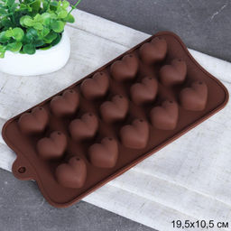 Форма силиконовая для льда и конфет 15 ячеек / HL-189 / уп 300/ Сердце/ 21*10,3*1,7 см - ГалеонТрейд фото 4