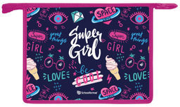 Папка для тетрадей 1 отделение А4 Schoolformat SUPER GIRL, 325х230х55 мм, молния, пластик,...