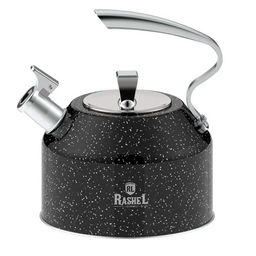 Чайник из нержавеющей стали 3 л со свистком, цвет: чёрный гранит R-7831 /RASHEL/