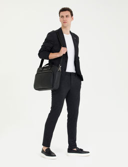 Antrasit Ex. Slim Fit Y_n Kar___ml_ Tak_m Elbise