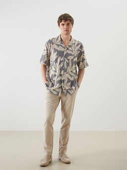 Regular Fit K?sa Kollu Desenli Erkek G?mlek