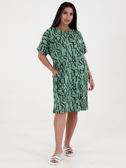 Т-5115 ТУНИКА ЖЕНСКАЯ (Буквы на зеленом)