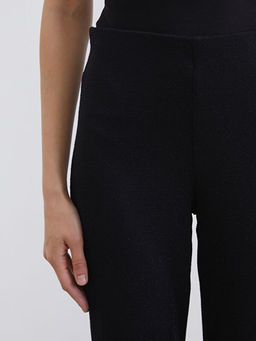 Beli Lastikli Parlak G?r?n?ml? Kad?n Pantolon