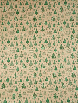 Бумага в тубусе крафтовая в рулоне «Зима», 0.68 × 7 м