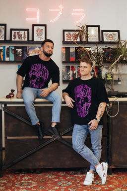 М44 Футболка "Черный/фиолетовый"