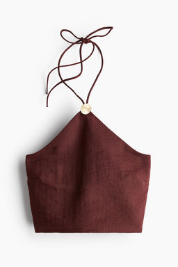 Top cropped con escote halter - H&m фото 5