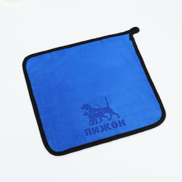 Полотенце для животных супервпитывающее, малое, 400 г/м, 30 х 30 см, синее - Пижон фото 5