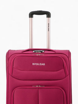 Чемодан на колёсах Royalbag большой 104 л (L), на молнии, с увеличением, кодовый замок, 4 колеса, розовый