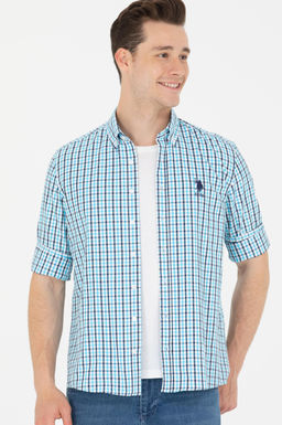 U. S. Polo Assn Erkek Kareli Turkuaz G_mlek Sepette S_rpriz _ndirim - U.s. polo assn фото 2