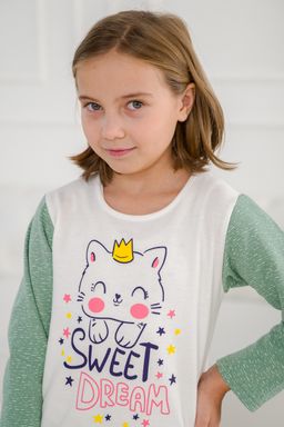 Пижама детская из футера Кисонька мятная березка - Амадэль фото 5