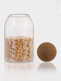 Банка для хранения сыпучих «Эко. Шар», 800 мл, 9×18.5 см, с пробковой крышкой, стекло