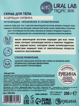 Скраб для тела соляной «Ежевика» с маслом виноградной косточки, 250 г, TROPIC BAR