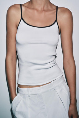 CONTRAST STRAP VEST TOP - Zara фото 8