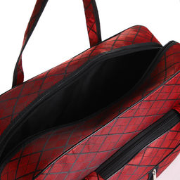 Сумка дорожная на молнии, наружный карман, длинный ремень, цвет бордовый - Simaland фото 4