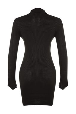 TRENDYOLMILLA Mavi Mini Triko Basic Dik Yaka Elbise TWOAW23EL01415  фото 7