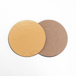 Цена за 100 шт. Подложка для пирожного 9 см, золото, 0.8 мм