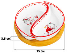 Тарелка под оливки 100 мл 15*15*3,5 см Весёлые гномики на деревянной подставке - Elan gallery фото 15