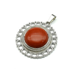 Подвеска из яшмы красной круг 35мм