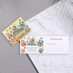 Цена за 10 шт. Диплом выпускника детского сада, 44.5×16.5 см