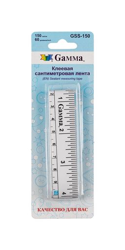 Gamma GSS-150 Лента клеевая сантиметровая ПВХ бумага 150 см х 2 см в блистере белый