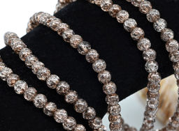 Браслет из сахарного кварца шарик 4мм цв.капучино, 17см