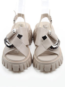 08-XL650-118 BEIGE Босоножки женские (натуральная кожа)