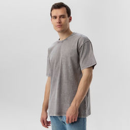 Футболка мужская MIST из вареного хлопка, серый, р-р M