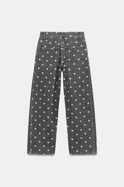 JEANS ZW COLLECTION ANKLE RELAXED TIRO MEDIO LUNARES / Gris perla - Zara фото 6