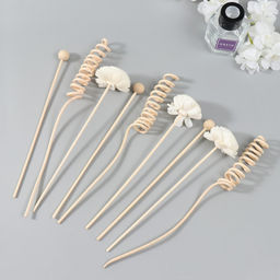 Палочки для аромадиффузора из ротанга «Белые цветы», набор 9 шт.