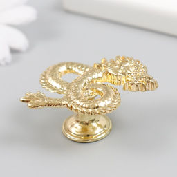 Ручка для шкатулки металл Китайский дракон золото 4,5х5 см - Simaland фото 2