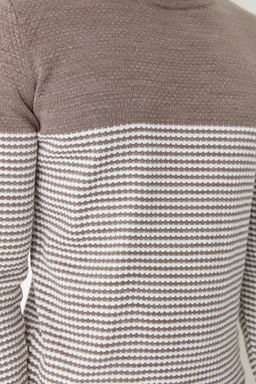 TRENDYOL MAN Siyah Slim Dar Kesim Bisiklet Yaka Cizgili Triko Kazak TMNAW21KZ0557 - Trendyolmilla фото 9