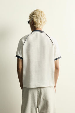 POLO CONTRASTE JACQUARD F?TBOL RETRO / Beige claro - Zara фото 3