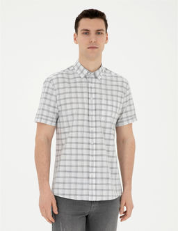 Gri Regular Fit K_sa Kollu G_mlek