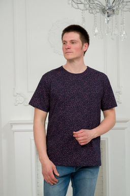 Футболка мужская из кулирки тёмно-синий - Амадэль фото 2