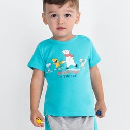CRB wear/CWNB 62875-40-289 Футболка для мальчика, бирюзовый/Ex.Cherubino