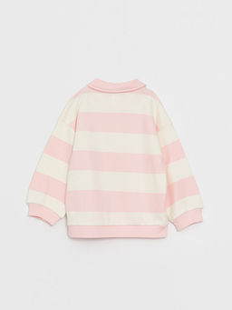 Polo Yaka Uzun Kollu ?izgili K?z Bebek Sweatshirt - Waikiki фото 2