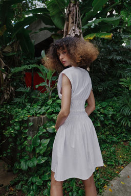 VESTIDO COMBINADO POPEL?N / Blanco - Zara фото 6