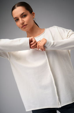 Женский лонгслив оверсайз из футера двухнитки Happyfox