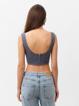 Корсет женский джинсовый MIST: Denim, размер 48, графит