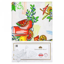 Скатерть 180х145см "Лимонад", длина стола до 140см, на 6 персон, хлопок "Комфорт" 171г/м2, упаковка классическая, пакет ПВХ 28х41см, "Домашняя мода" (Россия)