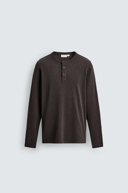 CAMISETA RIB CUELLO PANADERO / Negro / Marr?n - Zara фото 7