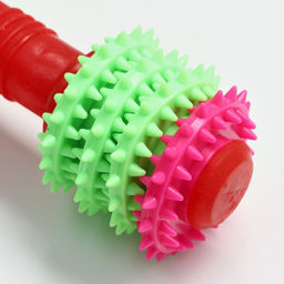 Игрушка жевательная 15,5 х 5,5 см, красная/зелёная/розовая - Пижон фото 3