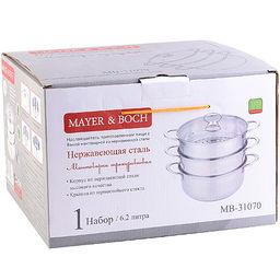 31070 Мантоварка 3х-ярус. 30 см.6,2л. MB (х6) - Mayer&boch фото 3