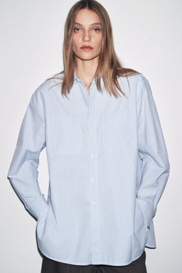 ZW COLLECTION STRIPED SHIRT WITH POCKET - Zara фото 4