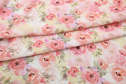 Креп-вискоза (Digital) Акварельные розы цв.розовый, ш.1.5м, вискоза-75%, нейлон-25%, 85гр/м.кв - Купава фото 5