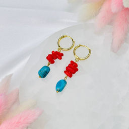 Серьги из Бирюзы и Коралла