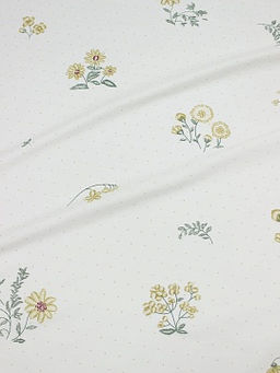 Сатин Цветочное обаяние цв.белый, ш.2.35м, хлопок-100%, 110гр/м.кв