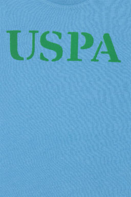 Детская бирюзовая базовая футболка с круглым вырезом - U.s. polo assn фото 4