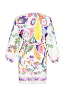 Cicek Desenli Kusakl? Mini Dokuma Balon Kollu %100 Pamuklu Plaj Kimono&Kaftan TBESS22KM0022 - Trendyolmilla фото 8