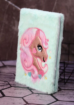 Блокнот плюшевый "Beautiful unicorn", green mix, 15х21 см, плотность 80 гр.